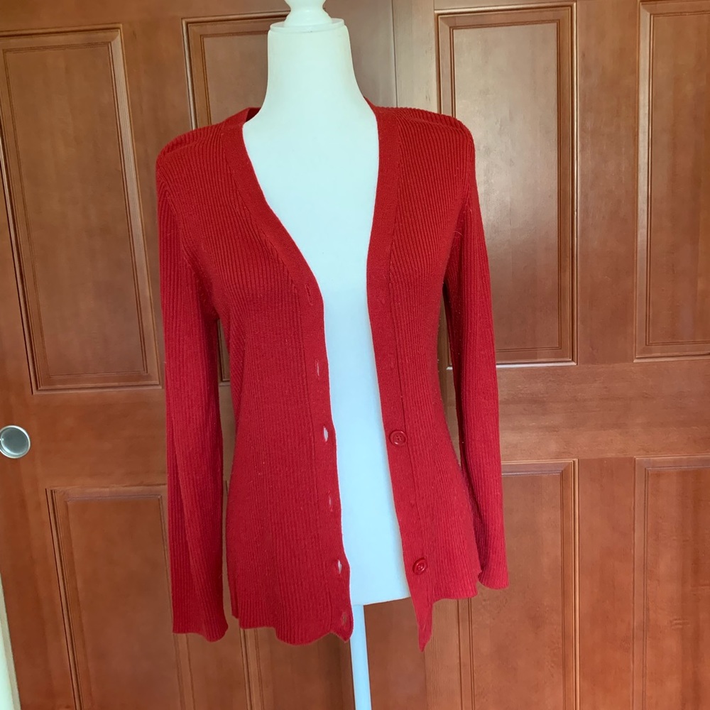 SOLD! Croft and Barrow Red Cardigan - M